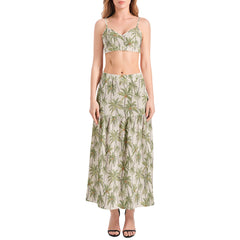 Bralette Top and High Slit Thigh Skirt Set