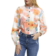 Long Sleeve Button Up Casual Shirt Top
