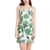 Sleeveless Square Neck Ruffle Hem Mini Dress