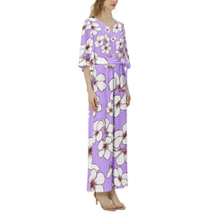 Dolman Sleeve Belted Wide Leg Jumpsuit