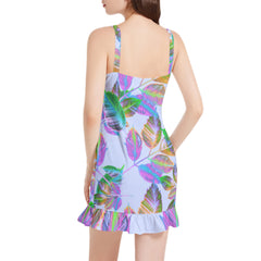 Sleeveless Square Neck Ruffle Hem Mini Dress