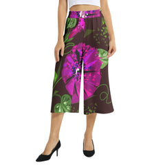 Elastic Waist Capris Wide Leg Pant
