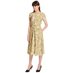 Puff Sleeve Button Through Dress