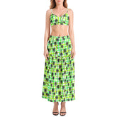 Bralette Top and High Slit Thigh Skirt Set