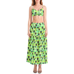 Bralette Top and High Slit Thigh Skirt Set