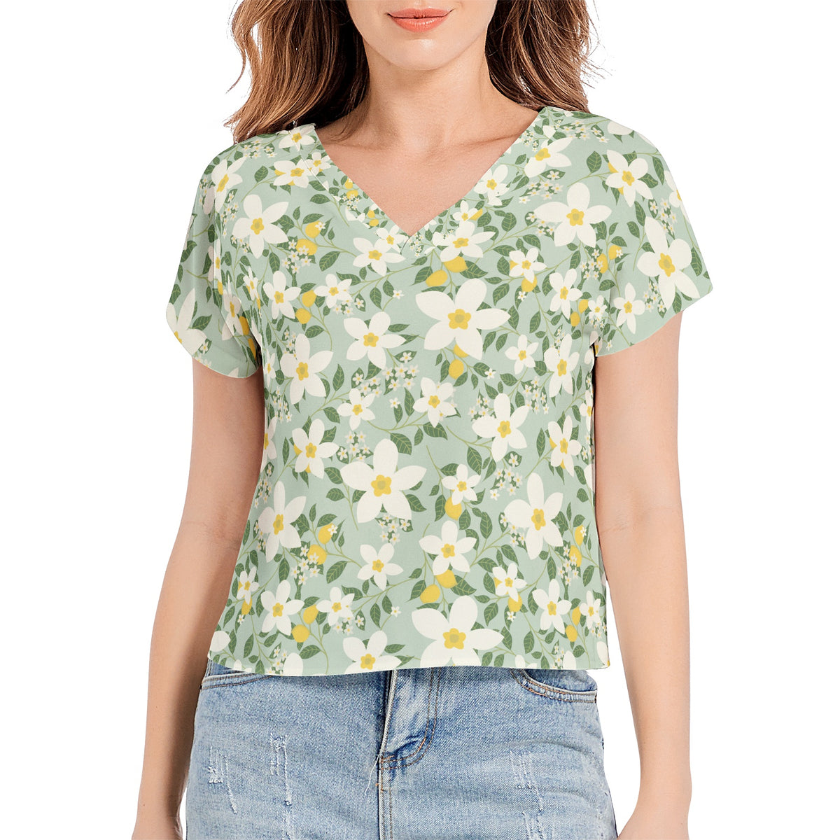 Batwing Sleeve V-Neck Top
