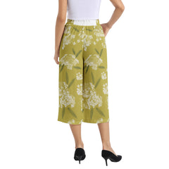 Elastic Waist Capris Wide Leg Pant