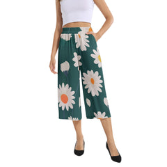Elastic Waist Capris Wide Leg Pant