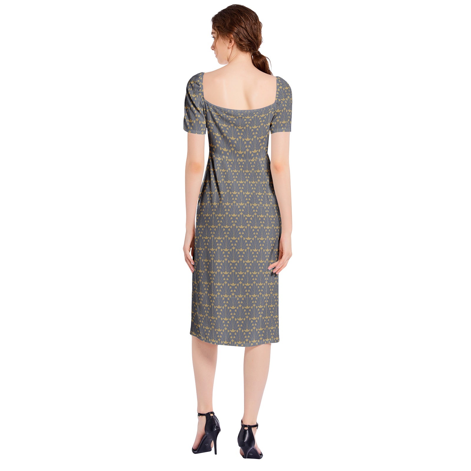 Split Thigh Midi Bodycon Dress